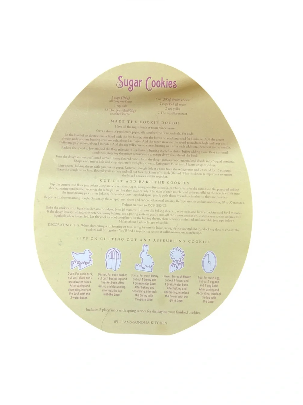 William Sonoma Happy Easter 3D Cookie Cutter Set with Recipe Cards Set of 8